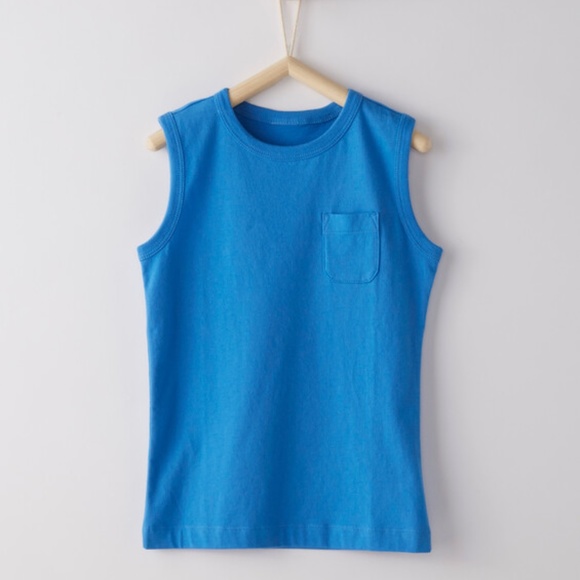 Hanna Andersson Bright Kids Basics Pima Tank Swedish Sky Blue Size 6-7 - Picture 1 of 7